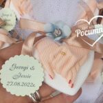 Подаръче за гости за сватба с керамично сърце и ръце